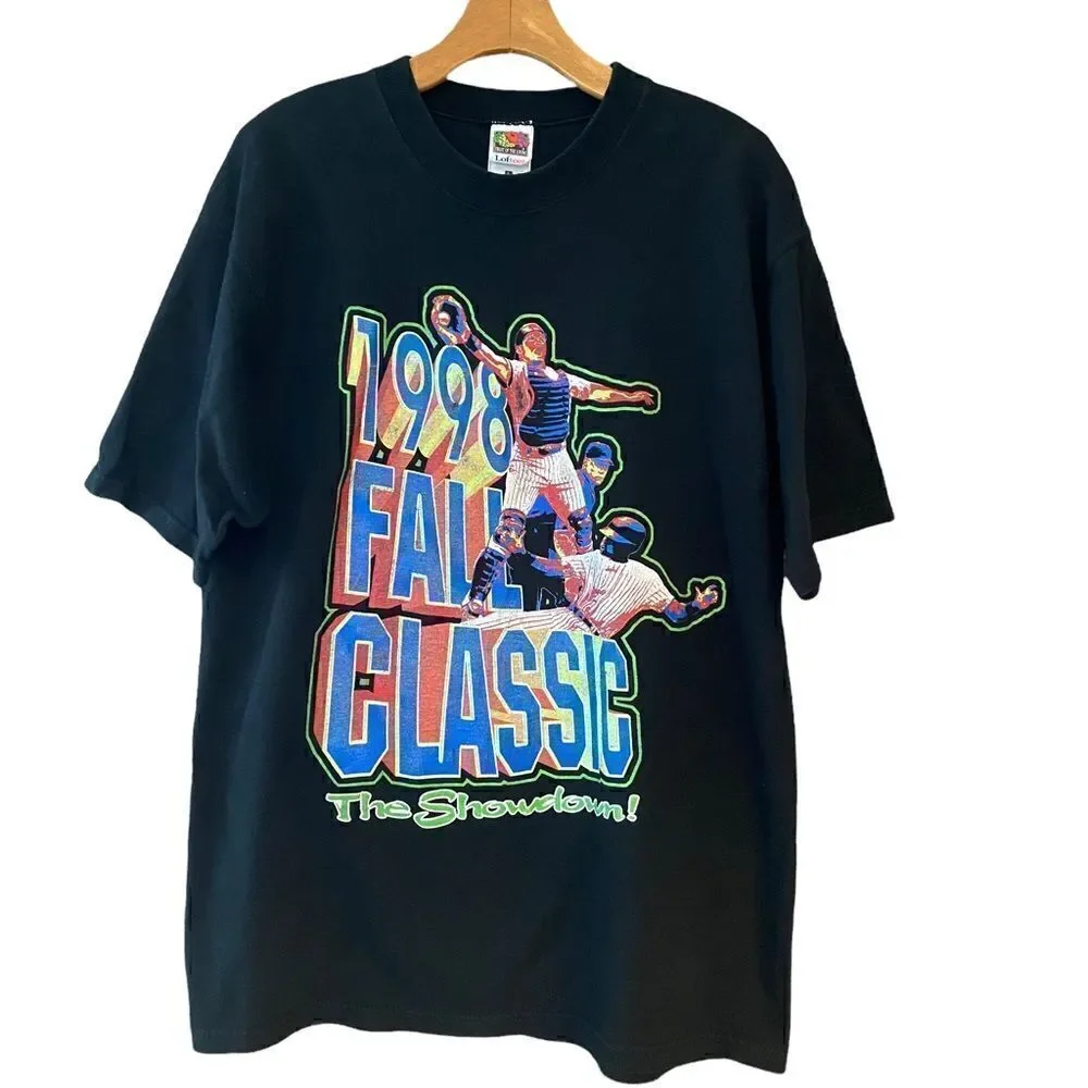 FOTL Vintage Single Stitch Sz L Black 1998 Basketball Fall Classic USA T-Shirt